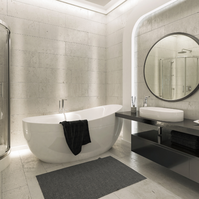 Mur de salle de bain en faïence Fréjus